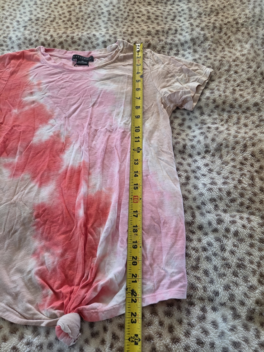Sanctuary Pink and Beige Tie-Dye Knot Front Tee - Picture 6 of 8